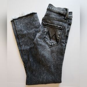 MOTHER High Waisted Rascal Ankle Snippet Size 25 Women's Black Jeans